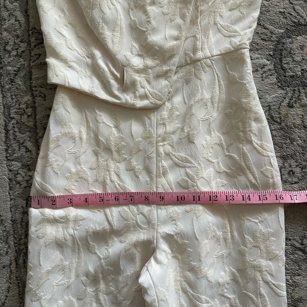 Alexis Sz XS Venetia Strapless Wide Leg Jumpsuit Floral Jacquard *NO BELT NWT - Picture 8 of 11